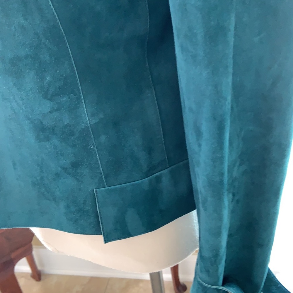 Akris Goat Skin Leather Jacket (Teal) - Picture 9 of 16